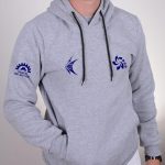 Baskılı Kapşonlu Sweat Gri