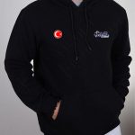 Baskılı Kapşonlu Sweat Siyah