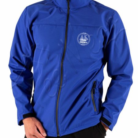 Baskılı Mavi Softshell Mont