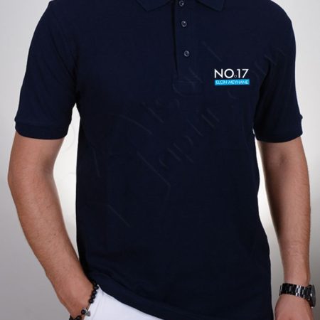 Baskılı Polo Yaka Tişört Lacivert