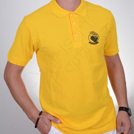 Baskılı Polo Yaka Tişört Sarı