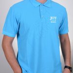 Baskılı Polo Yaka Tişört Turkuaz