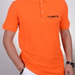 Baskılı Polo Yaka Tişört Turuncu