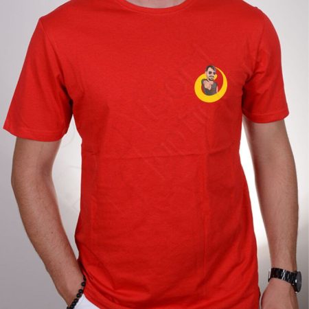 Penye Tişört Baskılı Kırmızı