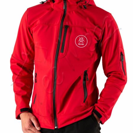 Baskılı Kırmızı Softshell Mont